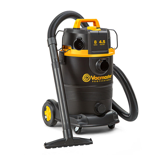 Vacmaster Professional VDK811PW 0201 8 Gallon 4.5 Peak HP Wet/Dry Vac with Self-Cleaning Filter System, 8 Gal, Black