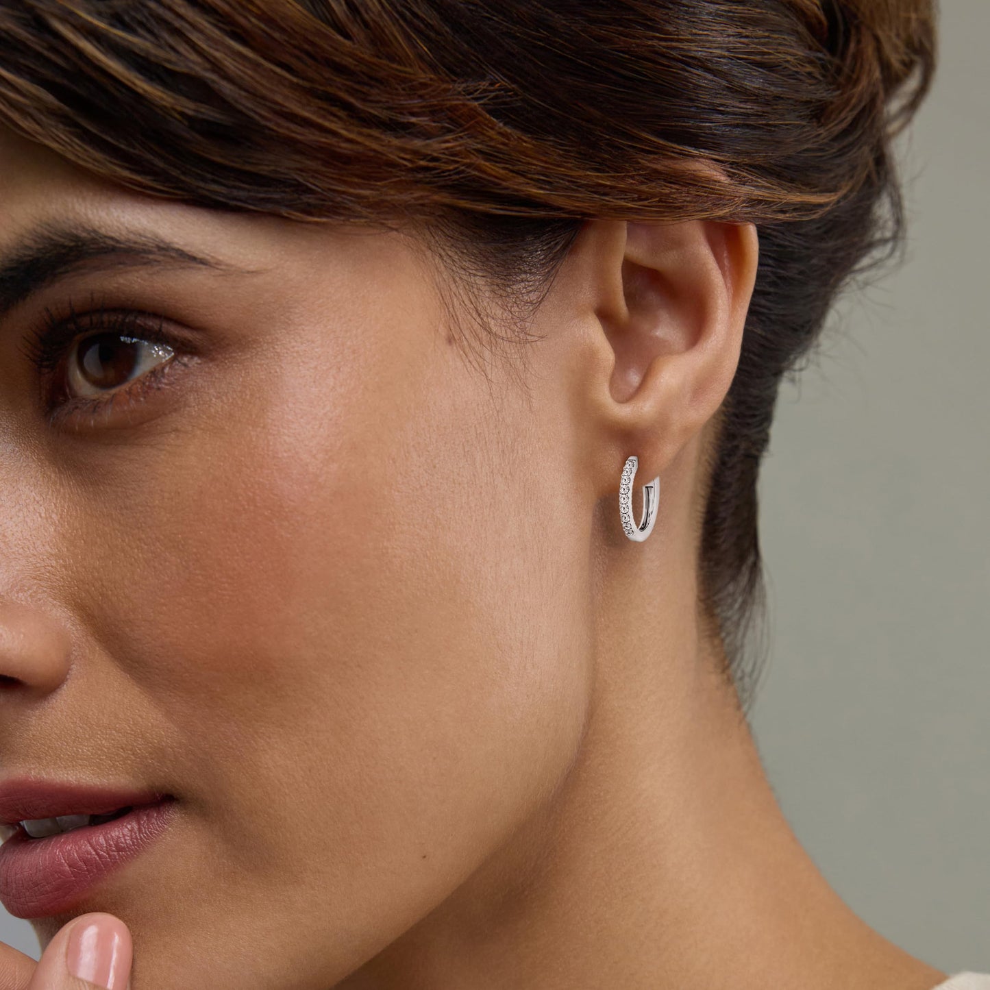 Belacqua 1 Carat Round Lab Grown Diamond Hoop Earrings in Sterling Silver, Color J-K, Clarity I1-I2, Prong Set, 2.60MM Width, 18.20MM Height, Hypoallergenic Fine Jewelry for Women, Gift Box Included