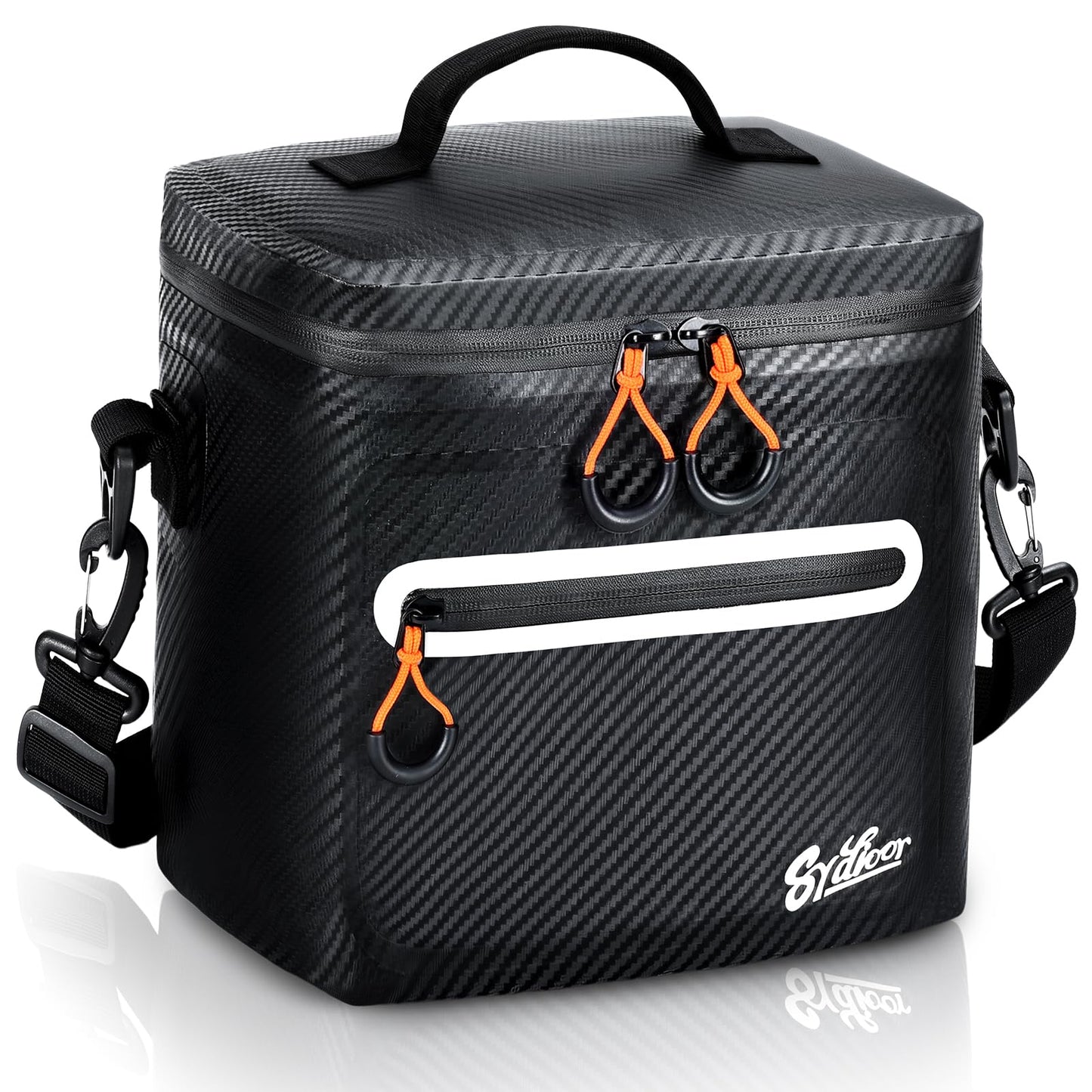 Mini Cooler Lunch Bag, 7 Can Insulated Ice Chest Box for Men Women, Waterproof, Leak-Proof, Portable Lunch Box for Work, Beach, Drink, Travel, Camping, Picnic (Small, Black)