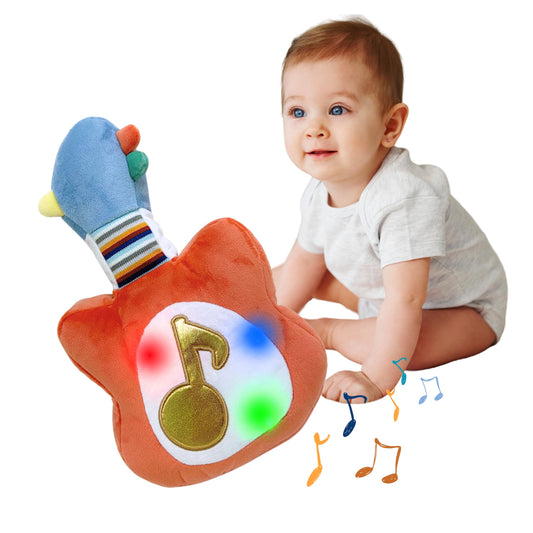 Lumio Interactive Musical Plush Toy with Lights and Sounds - Sensory Toy for 3 6 9 12-18 Months and up, Perfect for Tummy Time Rhythm Learning (Guitar) (Guitar)
