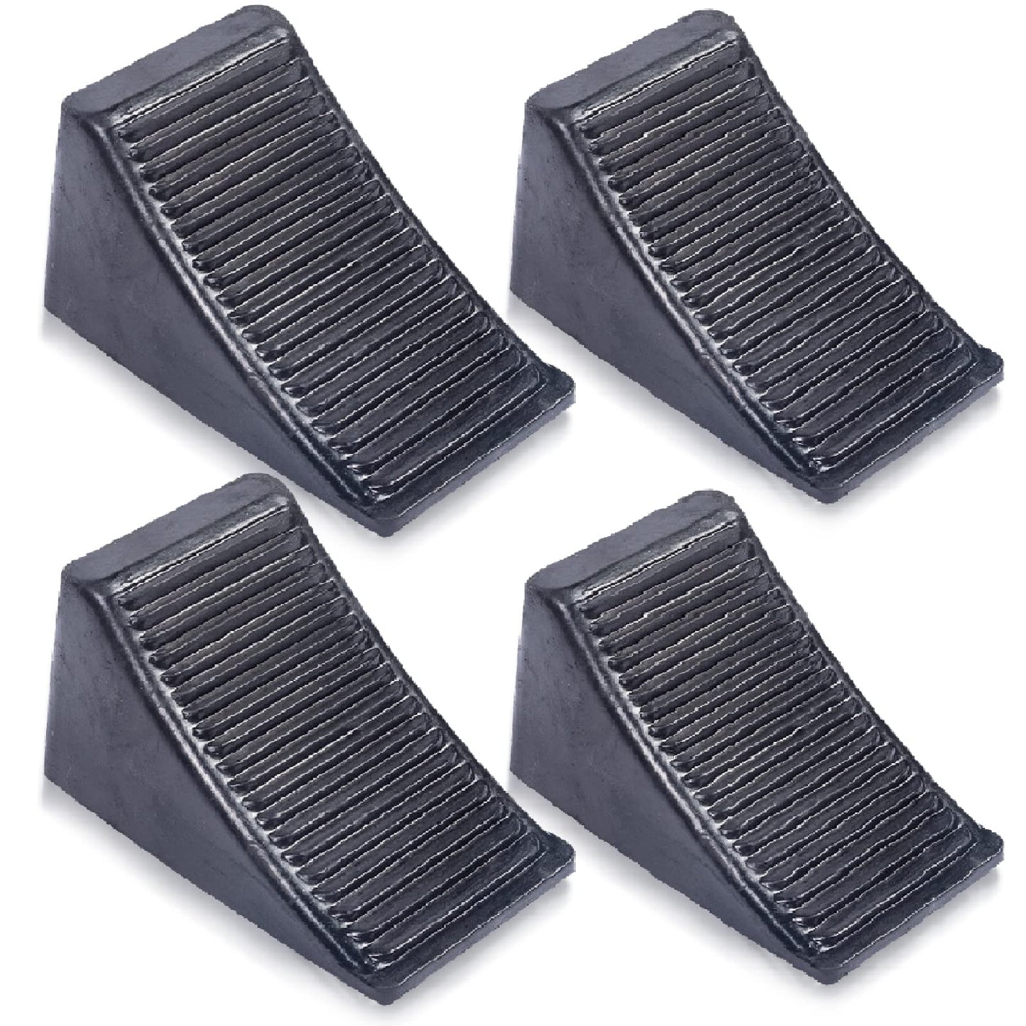 Fasmov 2 Pack Solid Rubber Heavy Duty Wheel Chock, Premium Chock for Car, Travel Trailers, RV, Truck, and ATV