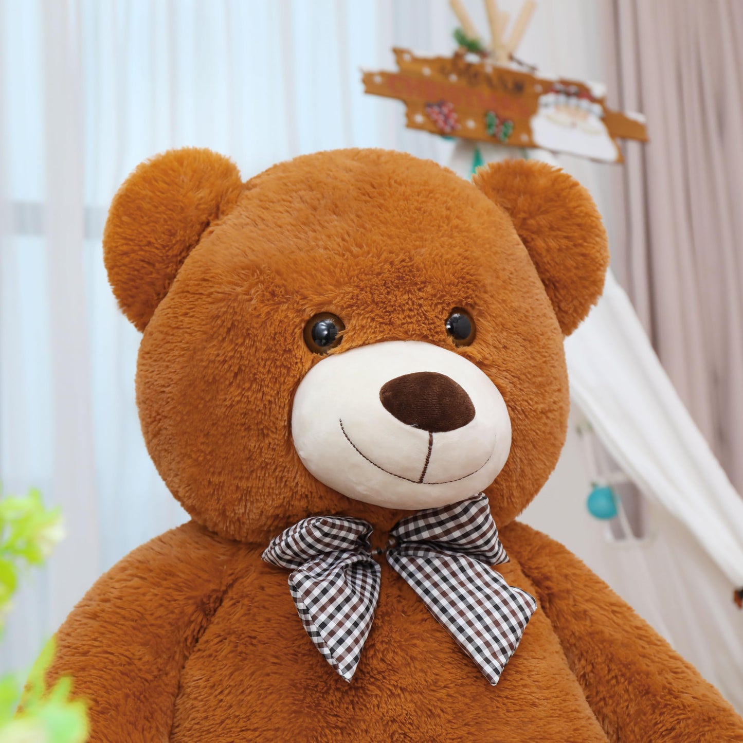 Toys Studio 47 Inch Big Teddy Bear Giant Teddy Bear Stuffed Animal 4ft Dark Brown Plush Toy for Baby Shower Party Decorations Kids Christmas Valentine's Day Gifts