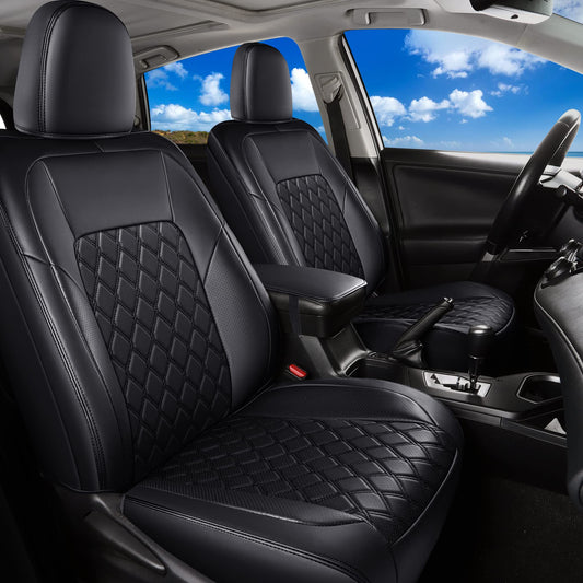 Huidasource Car Seat Covers Fit for Toyota RAV4, Full Coverage Waterproof Leather Seat Cushion Covers Full Set Fit for 2013-2018 Toyota Rav4 XLE LE XLE Premium Limited (Not for Hybrid, Black)