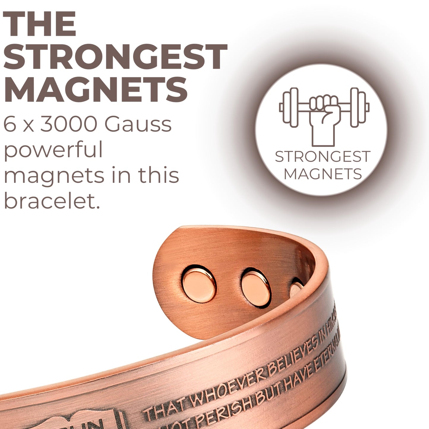 Willis Judd JESUS Men's Pure Copper Magnetic Therapy Adjustable Bracelet Bangle
