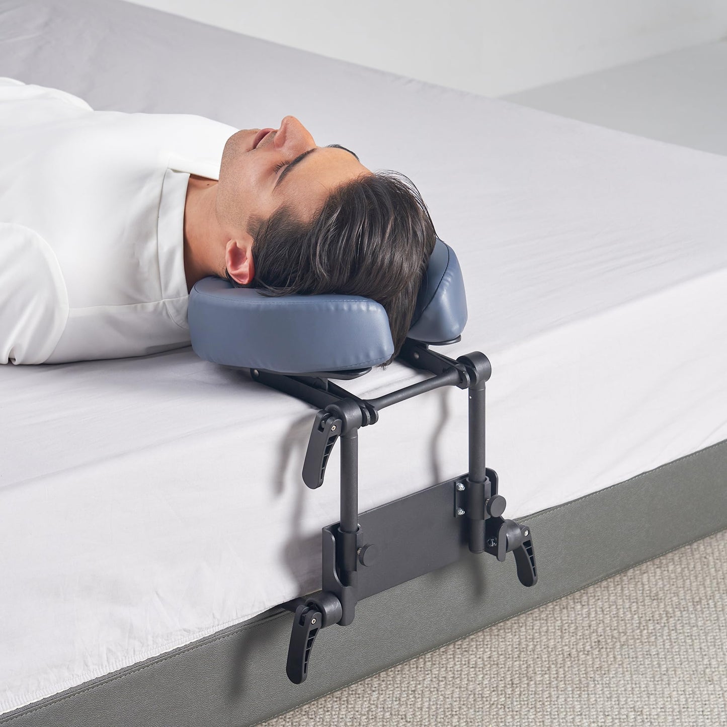 Master Massage Home Use Sleeping Mattress Top Massage Kit-Adjustable Headrest Face Pillow Cradle & Face Cushion Support Bracket, Head Rest Support- Eye Surgery Recovery -Royal Blue