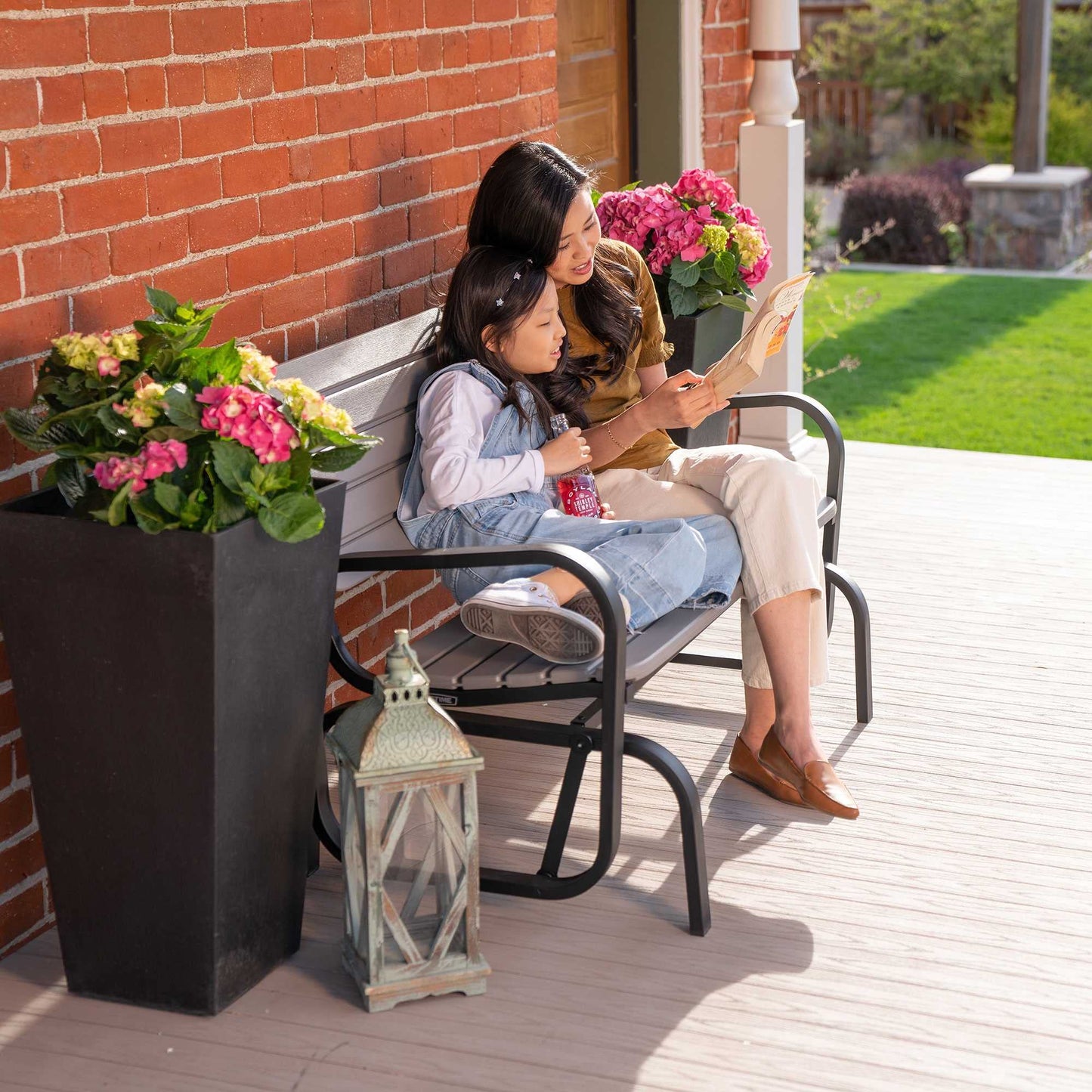 Lifetime 60361 Outdoor Swing Glider Bench, Storm Dust
