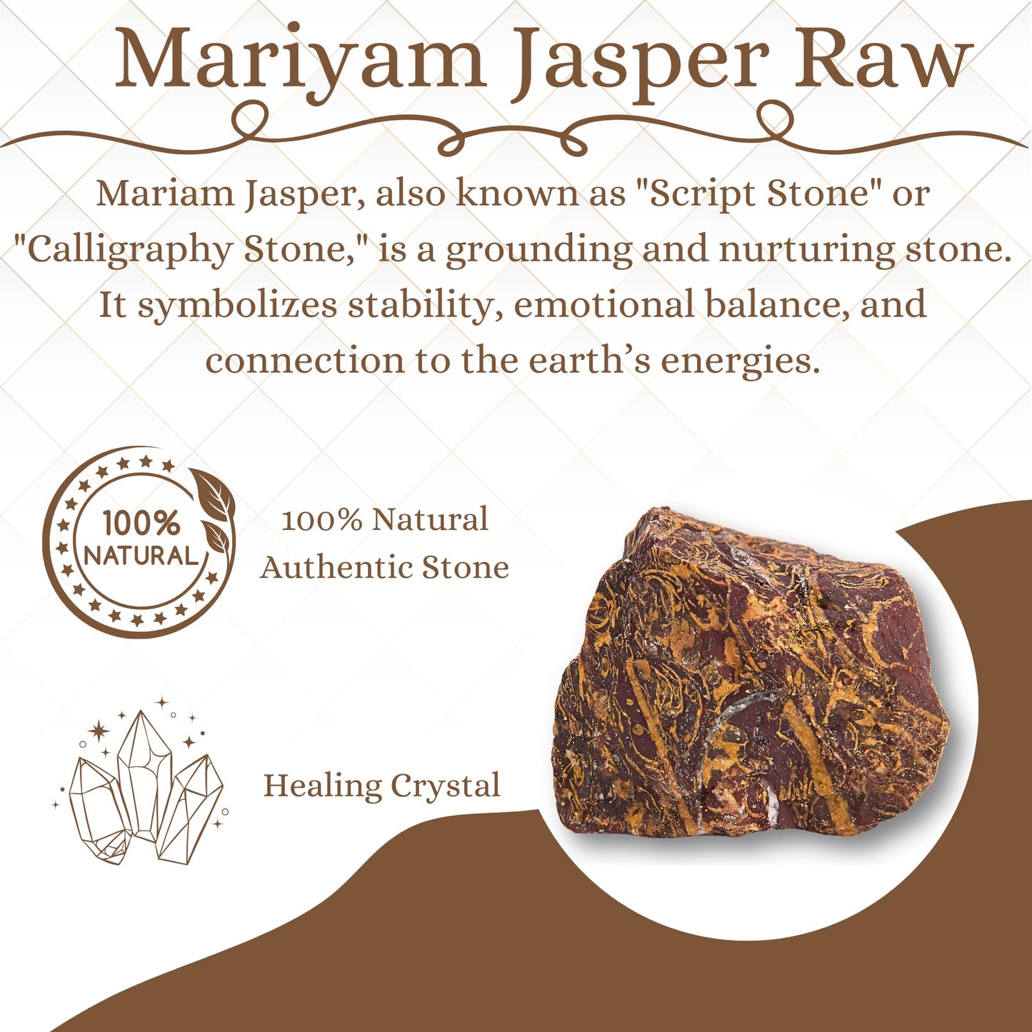 ANAYA AGATE Mariam Jasper 2 Pcs Raw Crystals Rough Gemstones w/Authenticity Card, Velvet Pouch - Large 1.25–2.0" Raw Stones for Tumbling, Cabbing, Polishing, Cutting Natural Healing Crystals for Home Decor, DIY Stones