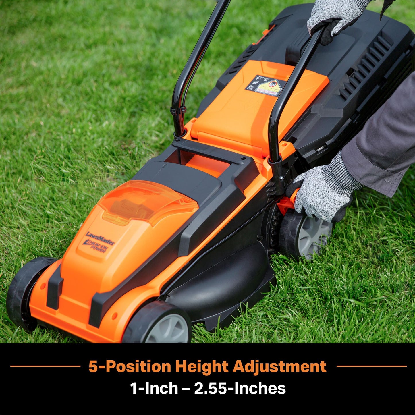 LawnMaster CLM2413A Cordless 13-Inch Lawn Mower 24V Max with 2X4.0Ah Battery and a Charger