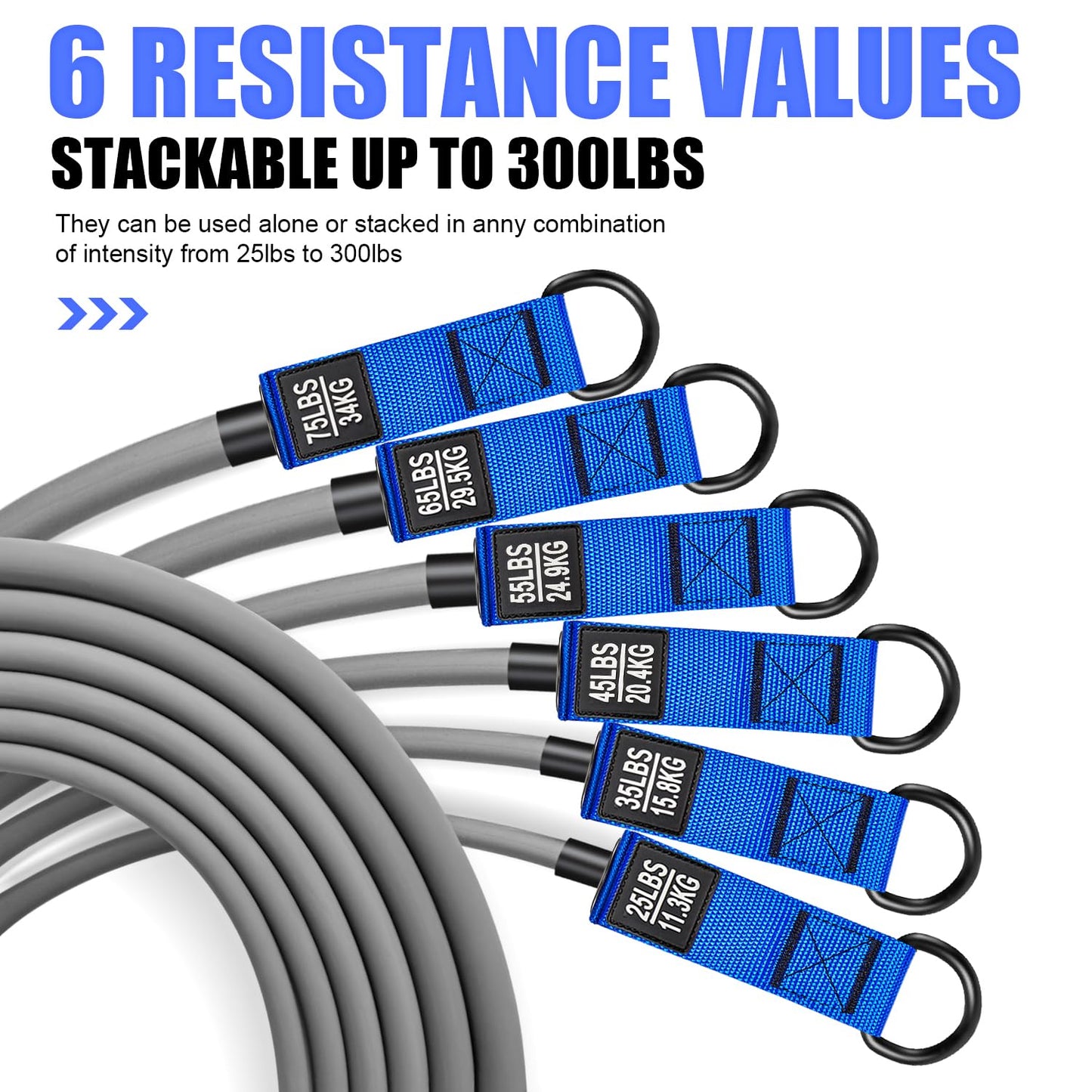 HPYGN Resistance Bands for Working Out，Heavy Exercise Bands Resistance Bands Set with Handles, Door Anchor, Legs Ankle Straps for Heavy Resistance Training, Fitness Weights Work Out at Home
