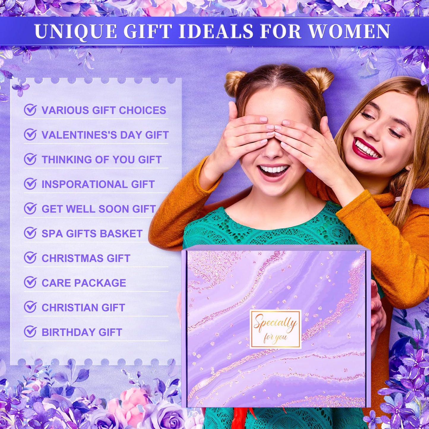 13PCS Christian Gifts for Women Faith, Purple Inspirational Gifts for Women,Christian Birthday Baskets,Get Well Soon Baskets for Her Mom,Friends,Sister,Wife,Girlfriends Birthday Gifts