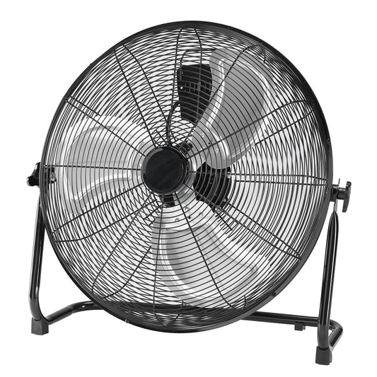 OLIXIS 20'' Industrial High-Velocity Floor Fan, 3-Speed Metal Fan with Carry Handle, Quiet Standing Drum Fan with 120° Adjustable Tilt, Max 3522 CFM for Garages, Workshops, Large Commercial Spaces