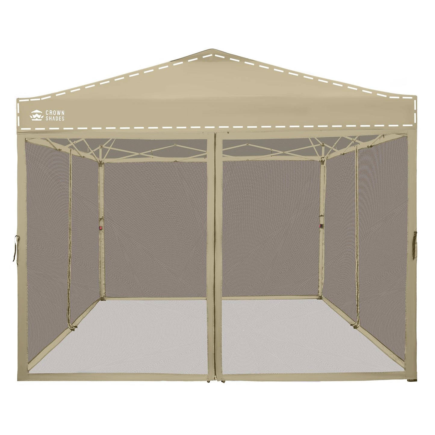 CROWN SHADES Gazebo Mosquito Net Only for 10 x 10 Pop Up Canopy - Patio Gazebo Replacement Mesh Sidewall with Zipper for Outdoor Tent, Garden and Backyard (4-Piece,Khaki)