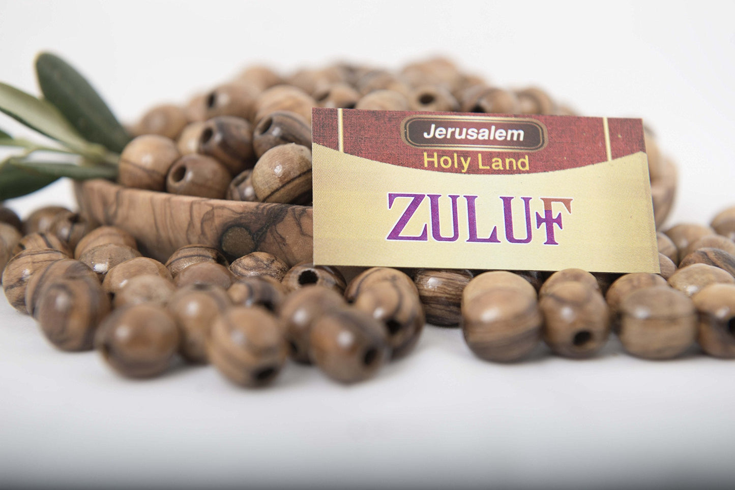 ZULUF 10mm Round Olive Wood Holy Land Brown Beads for Bracelets (60pcs) 10mm Beads for Jewelry Making Rosary Craft Supplies from Bethlehem Israel Palestine with Certificate BEAD009