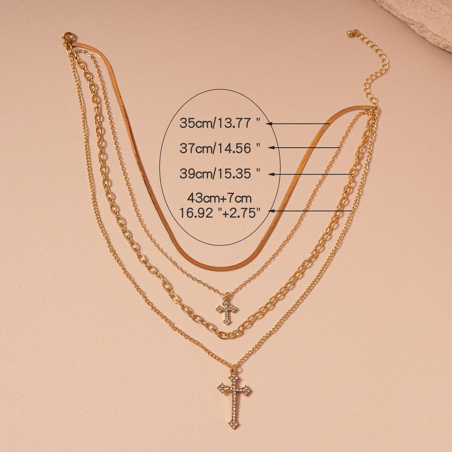 ANDKISS Gold Cross Necklace for Women - Gold Plated Layered Necklace Stack Snake Chain CZ Diamond Cross Pendant Necklaces Jewelry for Women Valentine's Day Gift Trendy