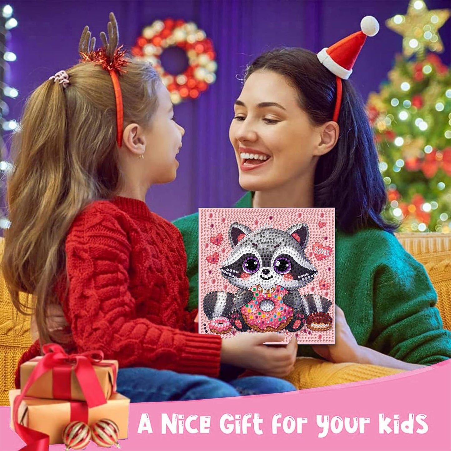 GQYCZZ 6 Pack 5D Diamond Painting Kits for Kids Beginners, Full Drill Cute Animals Diamond Art Kits, DIY Big Gem Art for Children Ages 6-7-8-9-12, Home Wall Decor 6x6 Inch