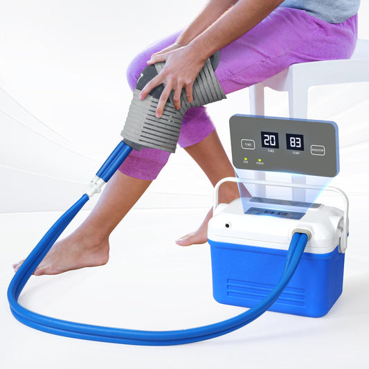 Fuptos Cold Therapy Machine - Quiet Cryotherapy Device for Knee & Shoulder Surgeries - Effective Pain Relief & Recovery - Auto Timer, Compact