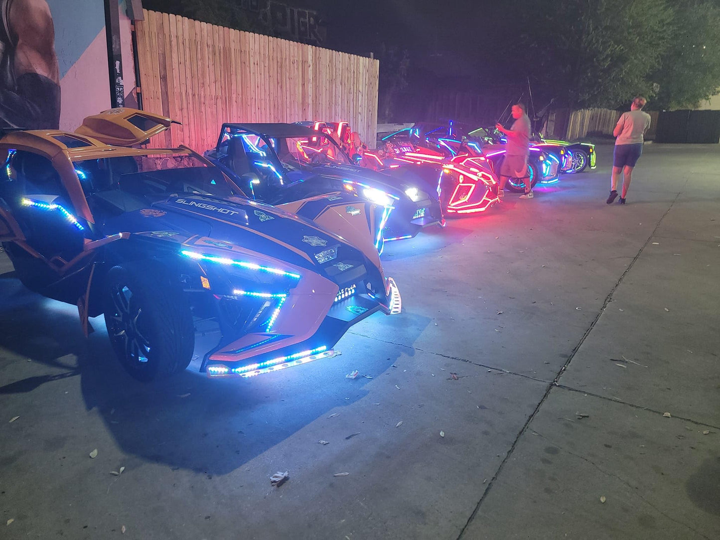 Tinted Black Out PCB Smoke LEDs 16PCS 6.5FT Single Row RGB Dream Color Chasing Flow Series Light Strips for Polaris Slingshot Off-Road Motorcycle Bike Golf Cart APP + Remote
