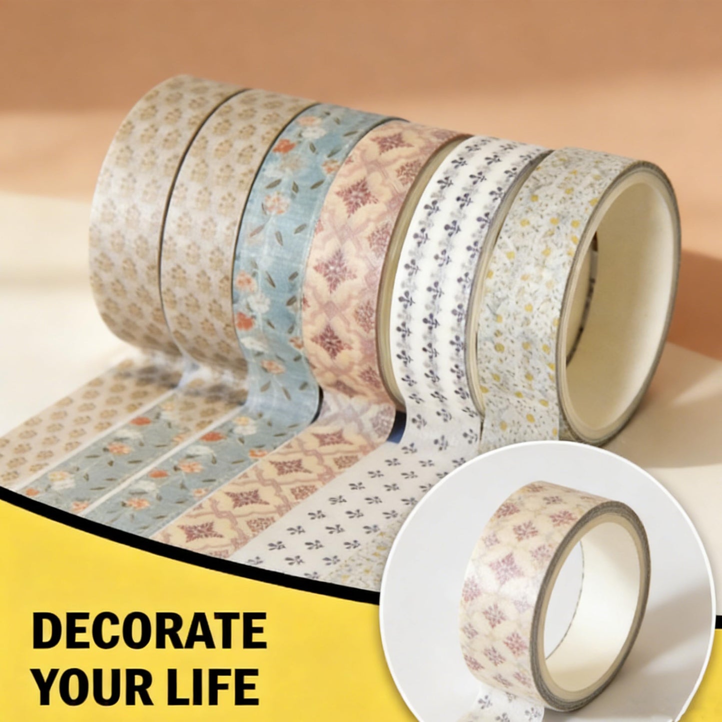LXFNDZW Washi Tape Set Arts & Crafts Tape Multipack Decorative Book Washi Tape for DIY Arts, Crafts, Journals, Planners, Scrapbooking & Gift Wrapping
