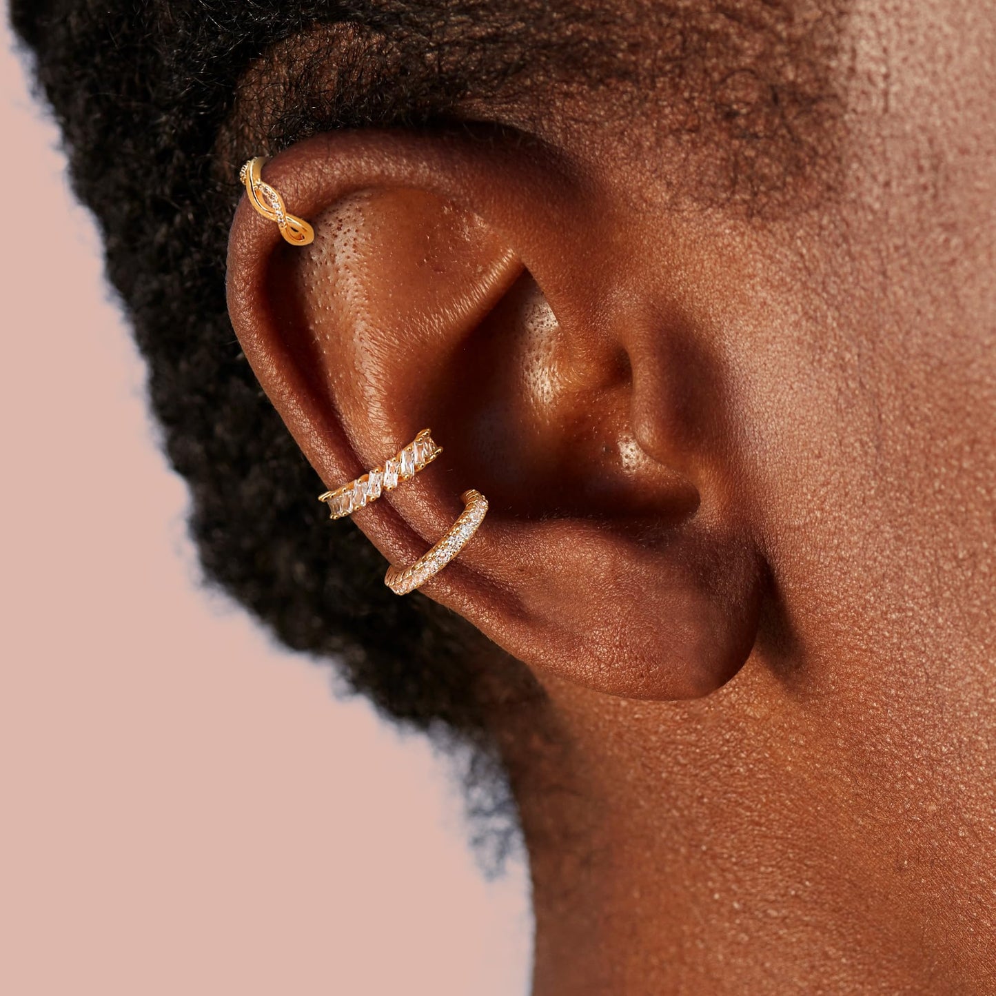 Dochais Ear Cuffs Non-Piercing Earrings for Women Cute Small Clip-On Cartilage Earring 14k Gold Plated Dainty Fake Piercings Earings Gold Style1