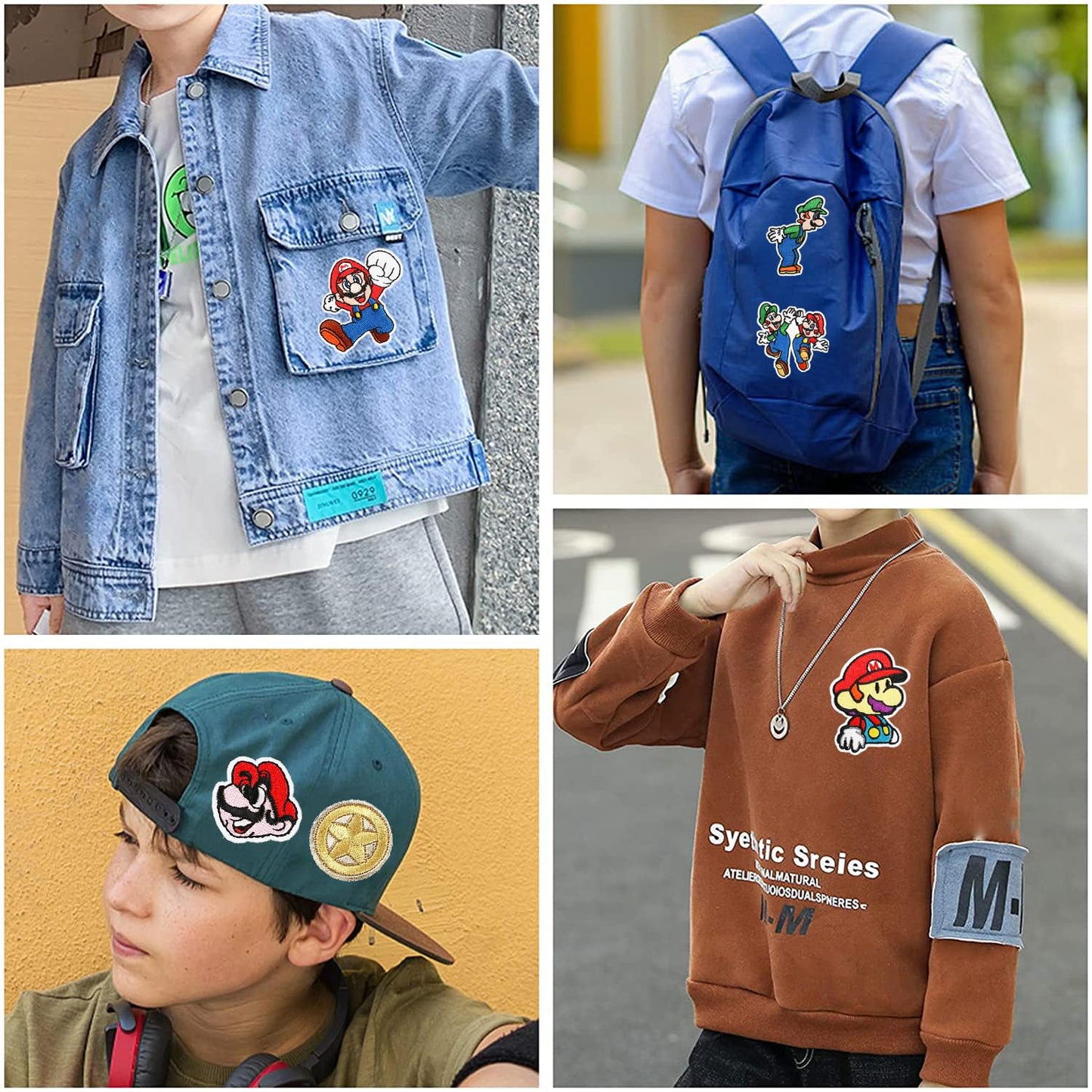 Iron on Patches,20 Pieces Embroidered Applique Patches,Sew On Iron on Patches Fabric Repair Patche Cute Cartoon Anime Patch for Kids Adult Clothes Jeans Jackets Hats Shoes Backpacks