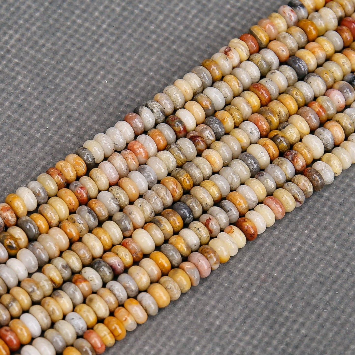 BONNY BOXX 1 Strand Natural 2 * 4mm Crazy Lace Agate Rondelle Beads, Natural Abacus Disk Stone Beads Loose Spacer Gemstone for DIY Bracelet Necklace Jewelry Making