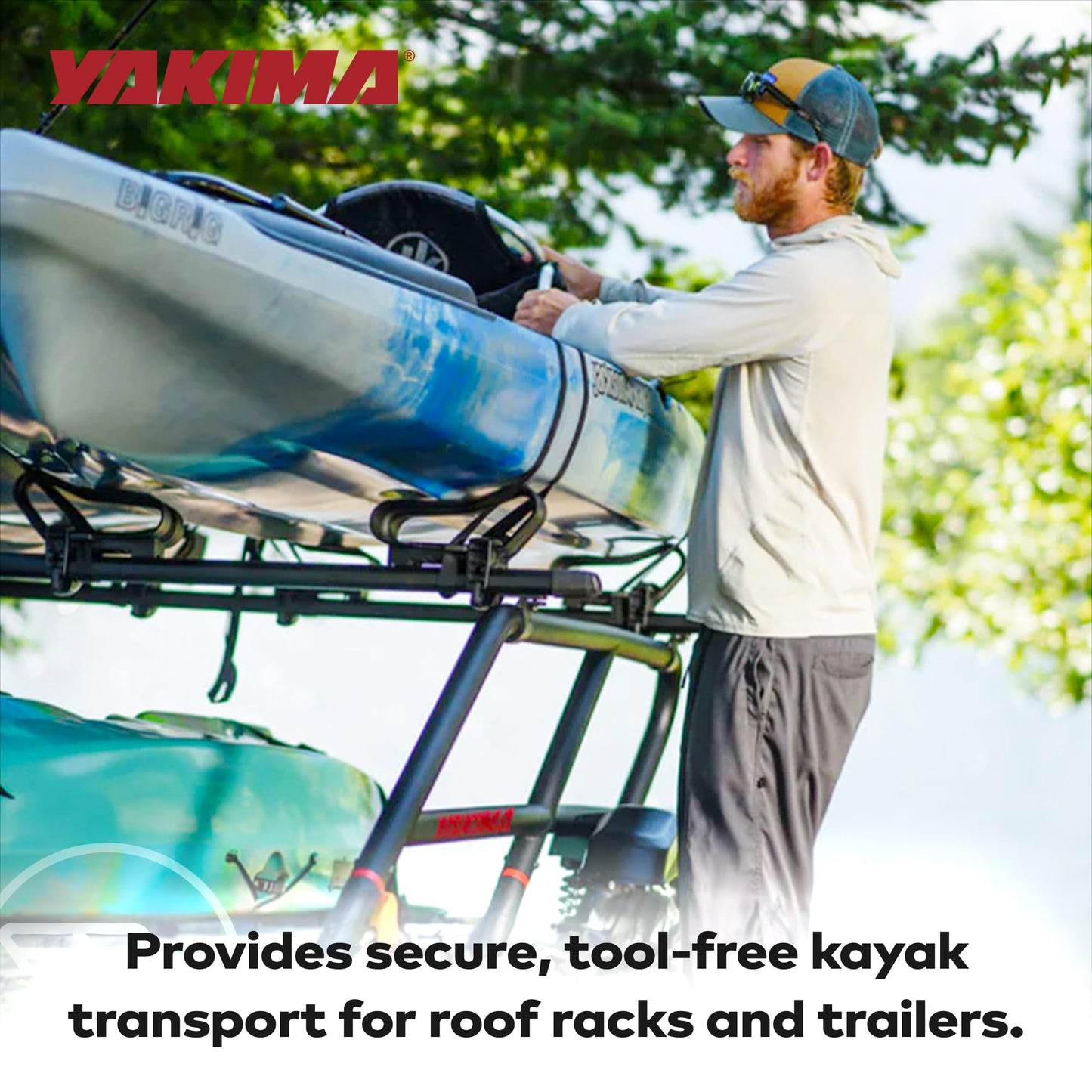 Yakima Universal BigCatch Kayak Fishing Boat Saddles, 150-Pound Load Capacity