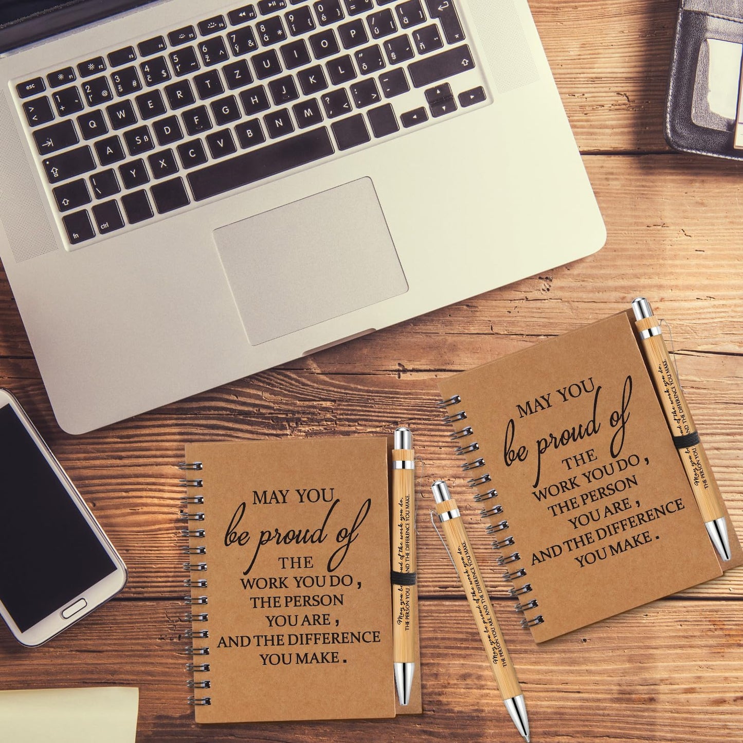 Honoson 100 Sets Employee Appreciation Gifts Appreciation Notebooks with Ballpoint Pens Mini Spiral Inspiration Journals Bulk Thank You Gifts for Group Coworker Staff Teachers Volunteers
