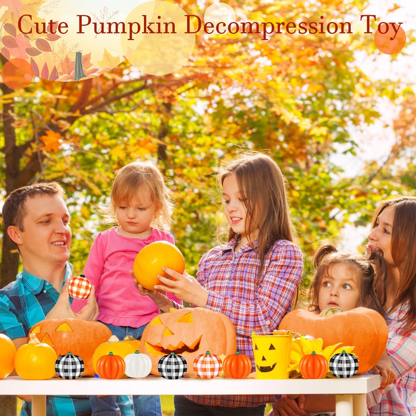 Leyndo 24 Pcs Thanksgiving Pumpkin Stress Balls Bulk Stress Relief Mini Foam Squeeze Ball Halloween Party Favors with Storage Bag for Bag Fillers Carnival Reward (Vivd Style)