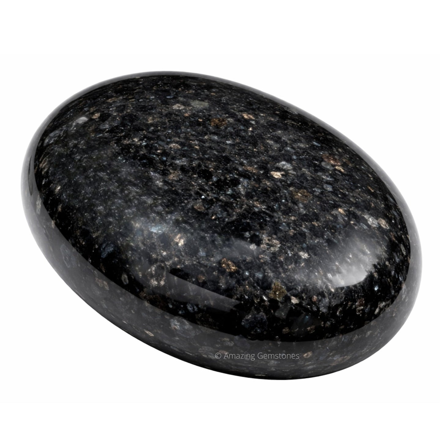 Amazing Gemstone Nuummite Crystals and Healing Stones - Large Palm Stone Crystals Piedra - Crystal for Good Luck, Balanced Positive Energy, Meditation - Unique Stocking Stuffers, Gifts for Women