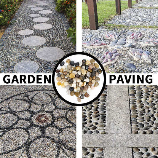 OUPENG Pebbles Polished Gravel, Natural Polished Mixed Color Stones,0.5-1.2inch Small Decorative River Rock Stones 2 Pounds (32-Oz)