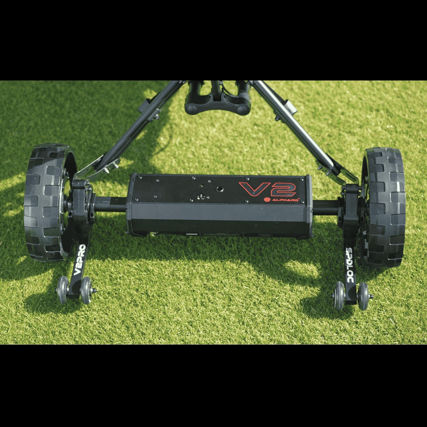 Alphard Golf Electric Caddy Bundle: Club Booster V2Pro + Omni Cart - Complete Remote-Controlled Electric Caddy Bundle - 6-Axis Gyroscope, Downhill Speed Control, Parking Brake, Wheelie Bars (Pro)