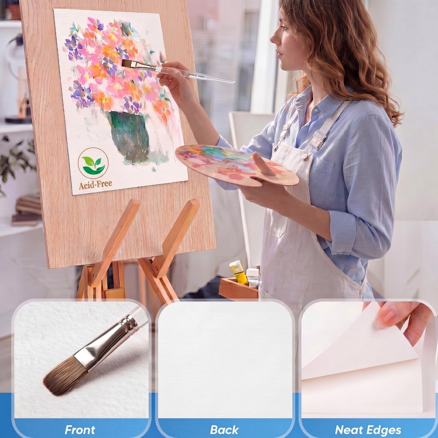 TaoBary 300 Pcs Watercolor Paper Sheet Bulk 4 x 4 Inch White Cold Press Paper Pack 110 lb 230 GSM Sketch Painting Watercolor Pad for Card Making Watercolorist Beginning Adults Drawing Craft