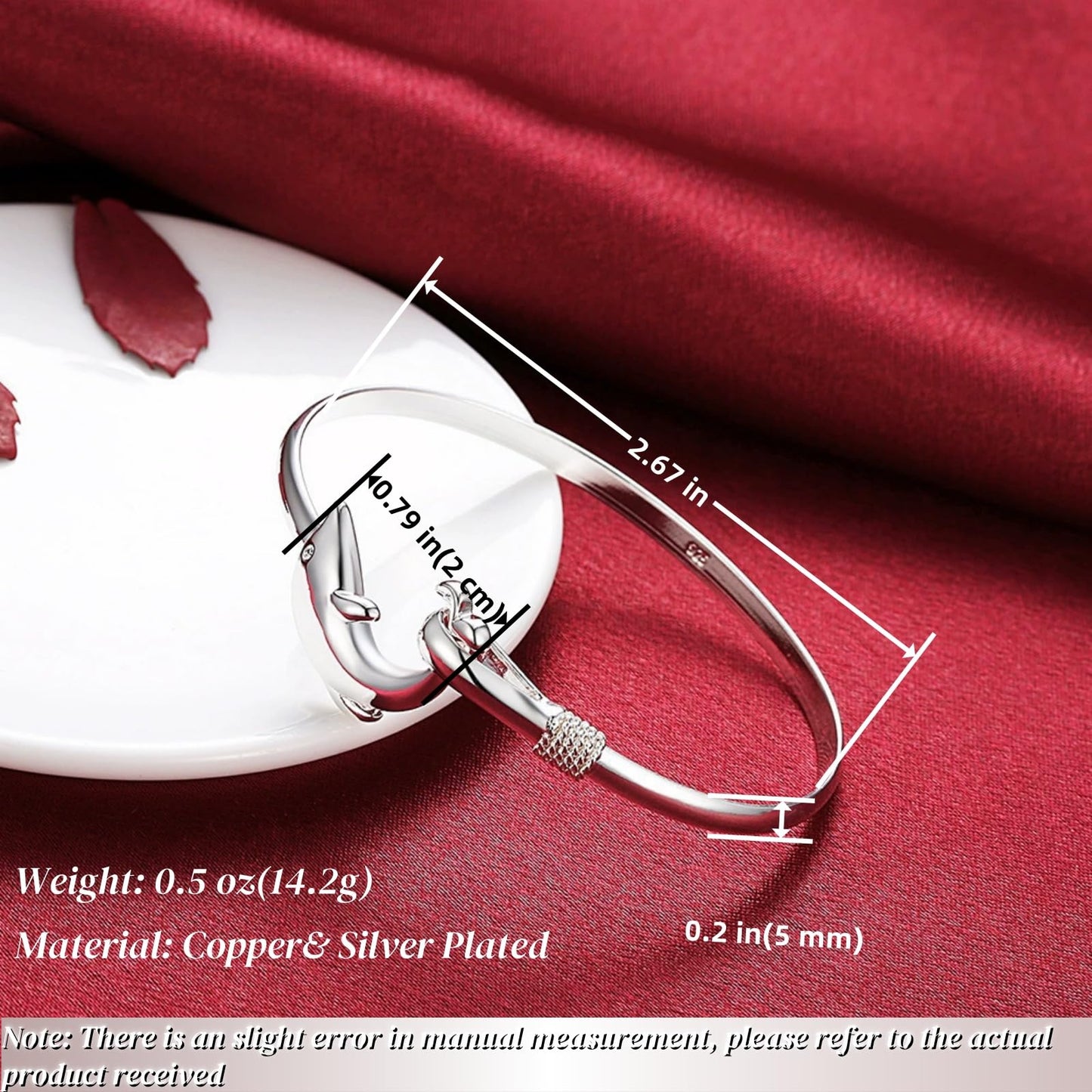925 Sterling Silver Bracelet Plated Cuff Bangle Bracelet Fashionable Multi-layer Cross Wire Bangle Bracelet Open Adjustable Wide Cuff Bracelet for Teen Girls Fashion Jewelry (silver G)