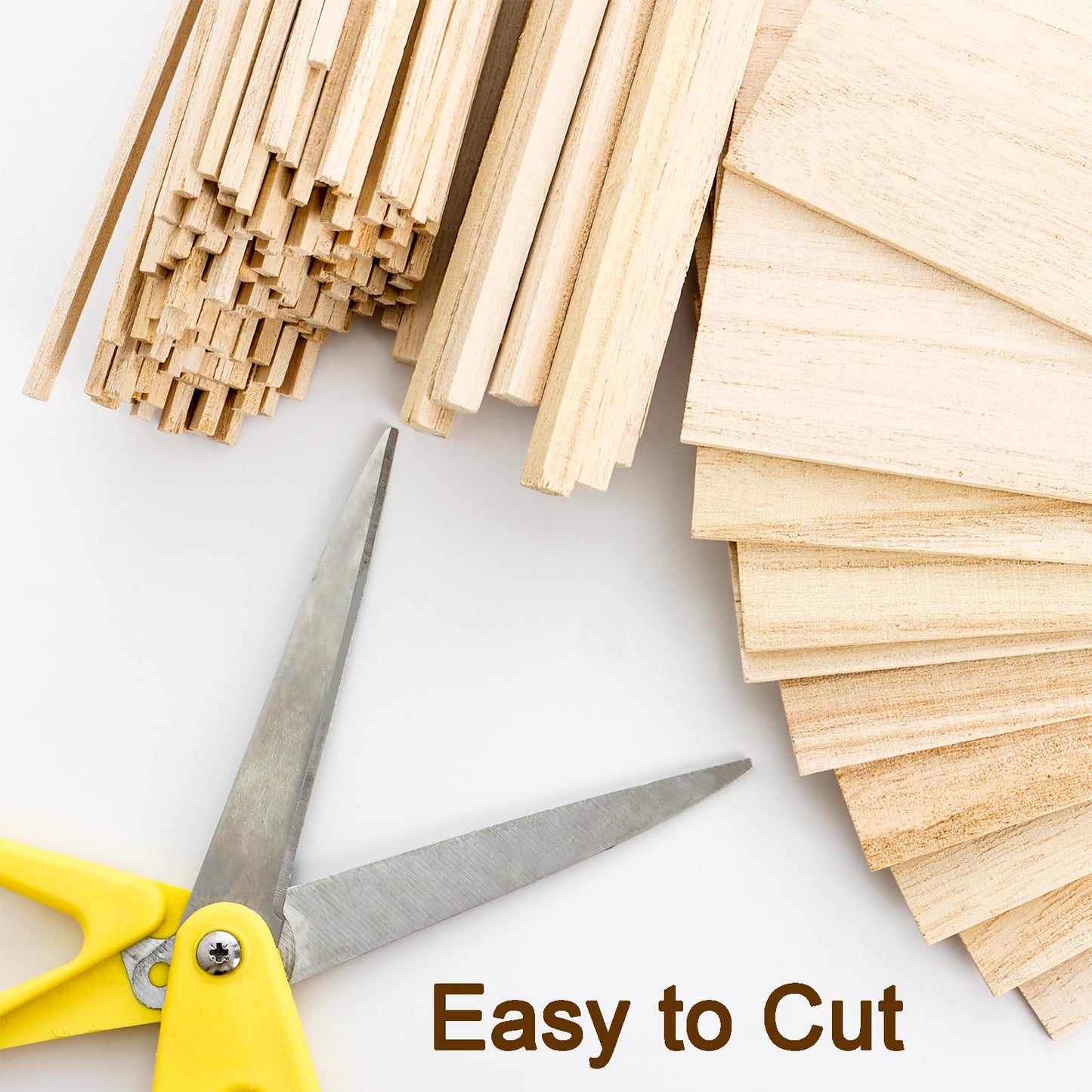 Fumwase 150 Pieces Wood Sticks Hardwood Square Wooden Craft Thin Wood Sheets 1/8 Inch 1/4 Inch x 12 Inch Unfinished Wood Strips Natural Wood Squrae Sticks for Arts Crafts DIY Projects