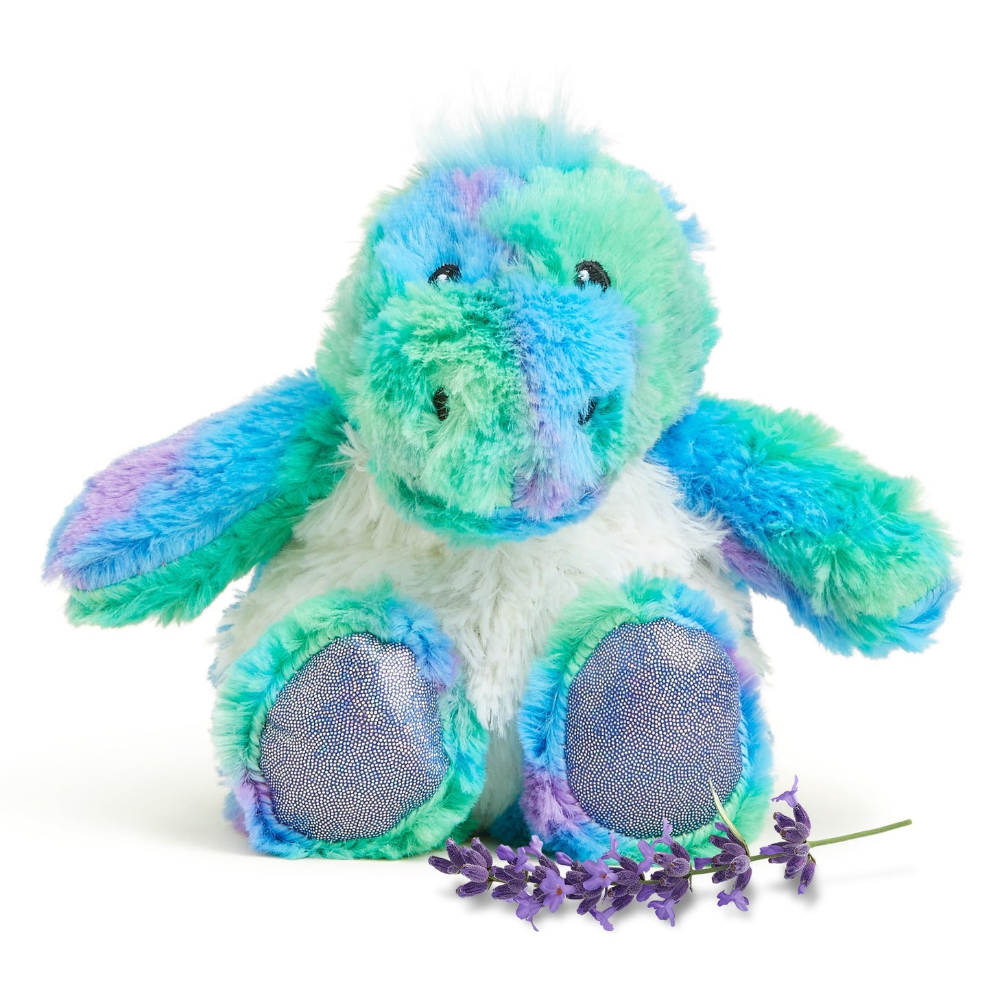 warmies Junior Microwavable & Weighted Stuffed Animals, Rainbow Dinosaur - Heated Stuffed Animal Plushie for Warmth & Comfort - Soft Plush Toys for Adults & Children (Boys, Girls, Babies & Toddlers)