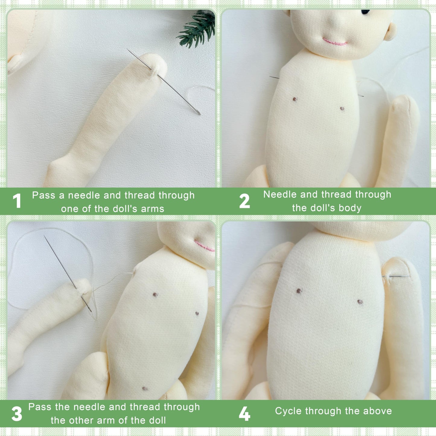 BlissfulPixie Handmade Doll Kit,Comes with 50g of Filling,A Must-Have for Handcraft Lovers,Can Freely Match and Make Your Favorite Doll,Cultivate Hands-on Skills.