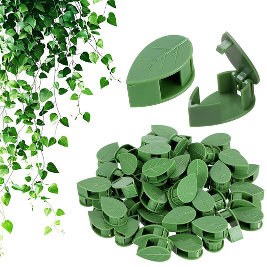 Hulezt Plant Climbing Wall Fixture Clips, 2026 New Plant Clips for Climbing Plants, Green Leaf Shaped Self-Adhesive Plant Wall Clips for Vine Support Traction and Cable Organization (60, Green)