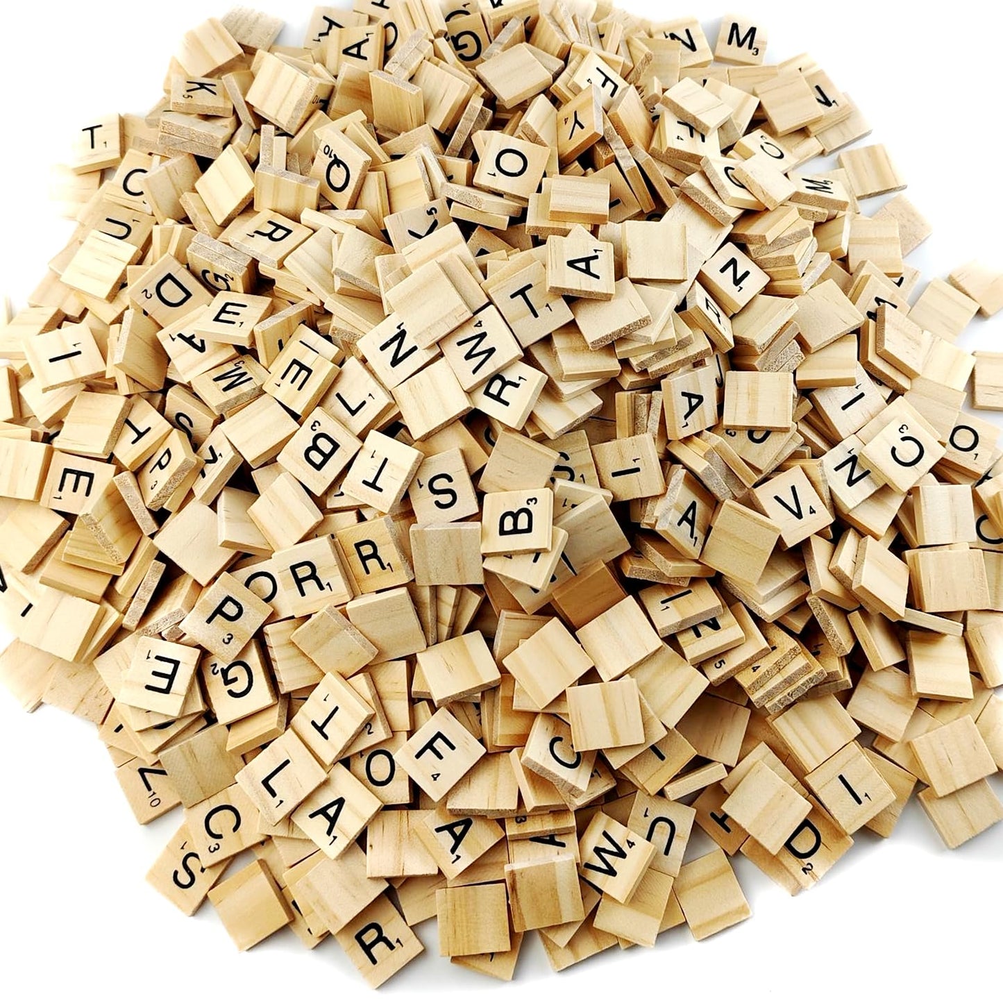 TIHOOD 700PCS Wood Letter Tiles, Wooden Tiles for Crafts, Wooden Alphabet Tiles, A-Z Capital Letters for Crafts, Spelling, Replacement Letters for Board Games, Wedding Frame and Wall Art