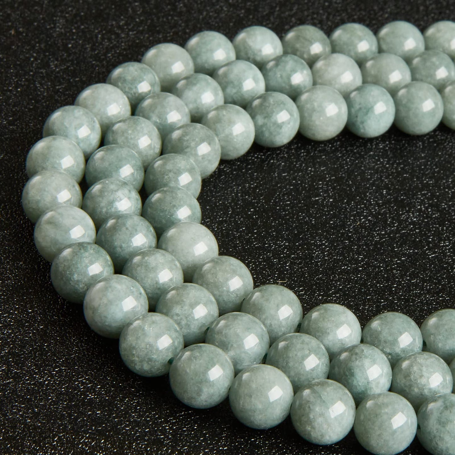 35pcs 10mm Natural Burmese Jade Beads Gemstone Beads Round Loose Beads for Jewelry Making