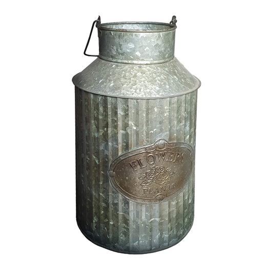 Vintage Industrial Farmhouse Chic Flowers and Plants Can with Handle (Does Not Come with Flowers)