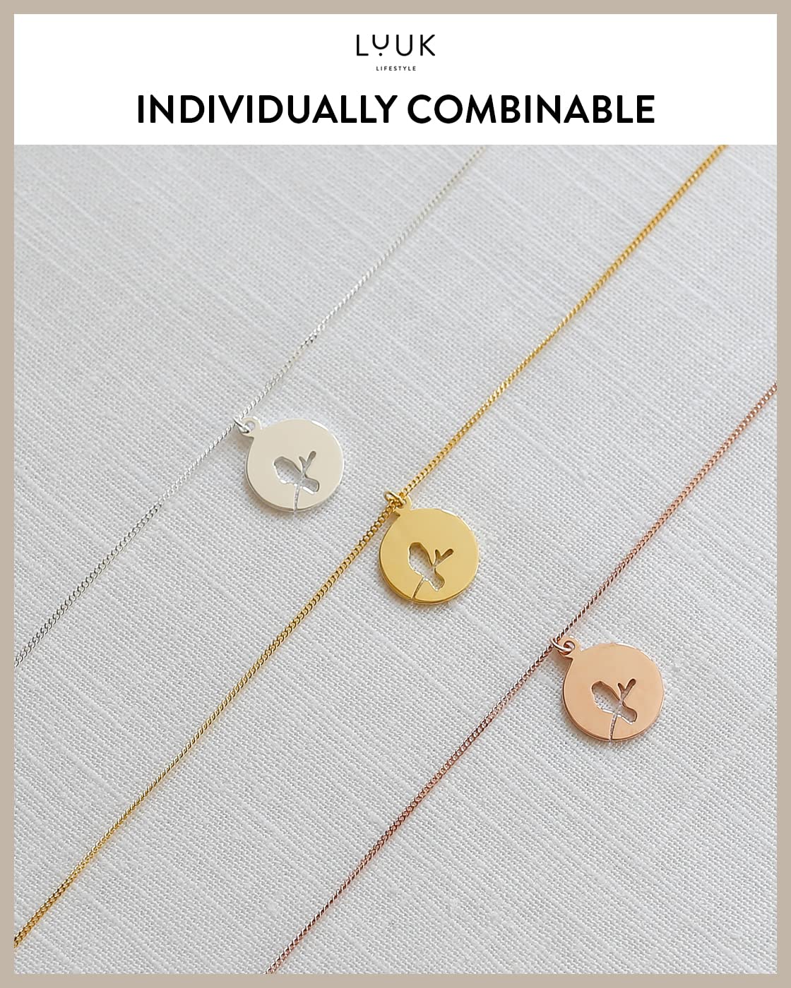 LUUK LIFESTYLE Trendy Necklace with bird pendant for her, 925 Sterling Silver, chic and trendy jewelry present for women, 19”, Valentine's Day gift, birthday, friend and fiancée, rose gold