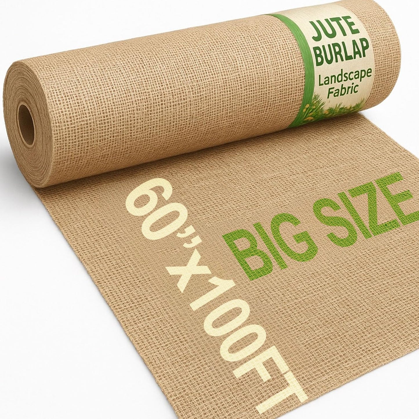 Liaycco 60" x 100 Feet Burlap Fabric Roll 33 Yards – Burlap Fabric by The Yard for Tree Wrap, Garden Plant Cover, Weed Barrier, Landscaping & DIY Crafts, Ideal for Outdoor Winter Protection