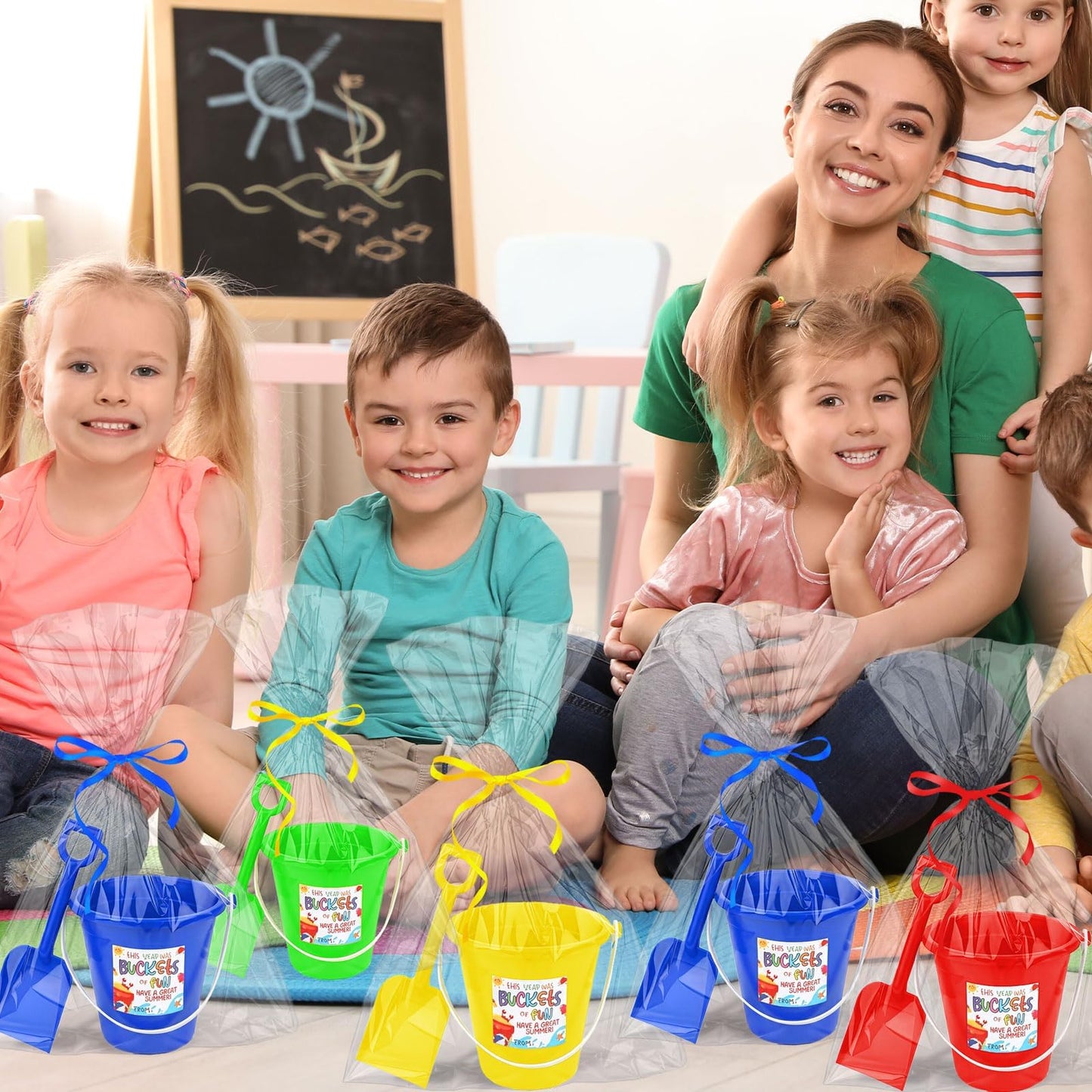 36 Sets End of Year Student Gifts Sand Buckets and Shovels Summer Cards Bulk Last Day of School Present from Teacher Classroom Prizes Summer Vacation Party Accessory for Pool Outdoor