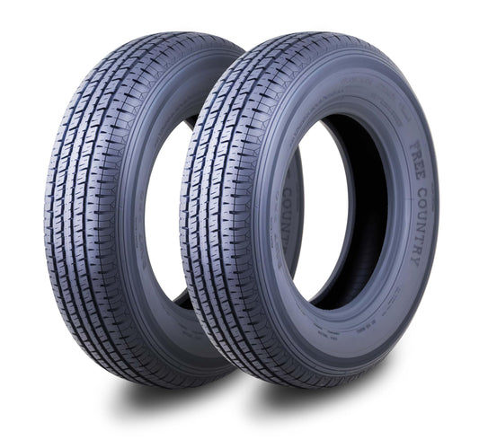 FREE COUNTRY Set 2 Premium Trailer Tires ST205/75R15 205 75 15 8-Ply Load Range D Radial w/Scuff Guard