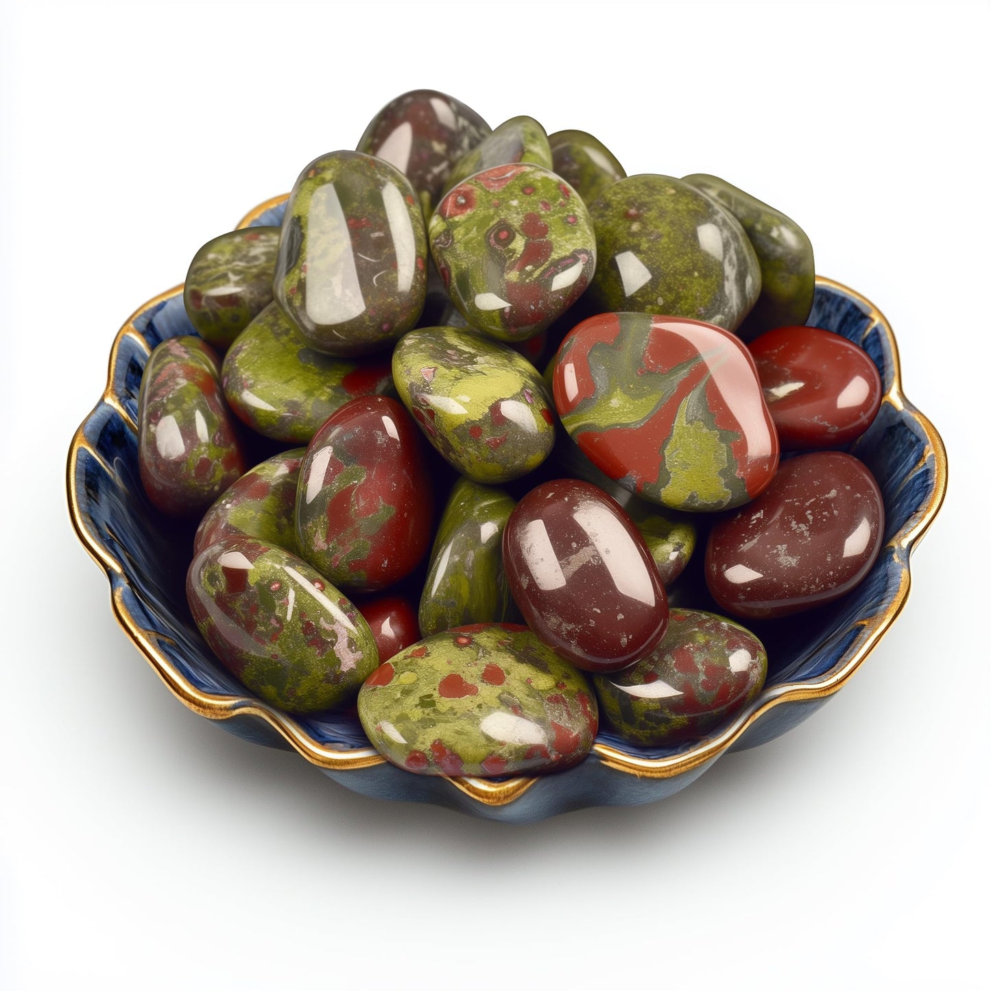 SigMntun Polished Stone Set Dragon Blood Jasper Crystals, 0.8" Handpicked Tumbled Gemstones Rocks, Pebbles for Reiki, Chakra, Healing, Home Decor