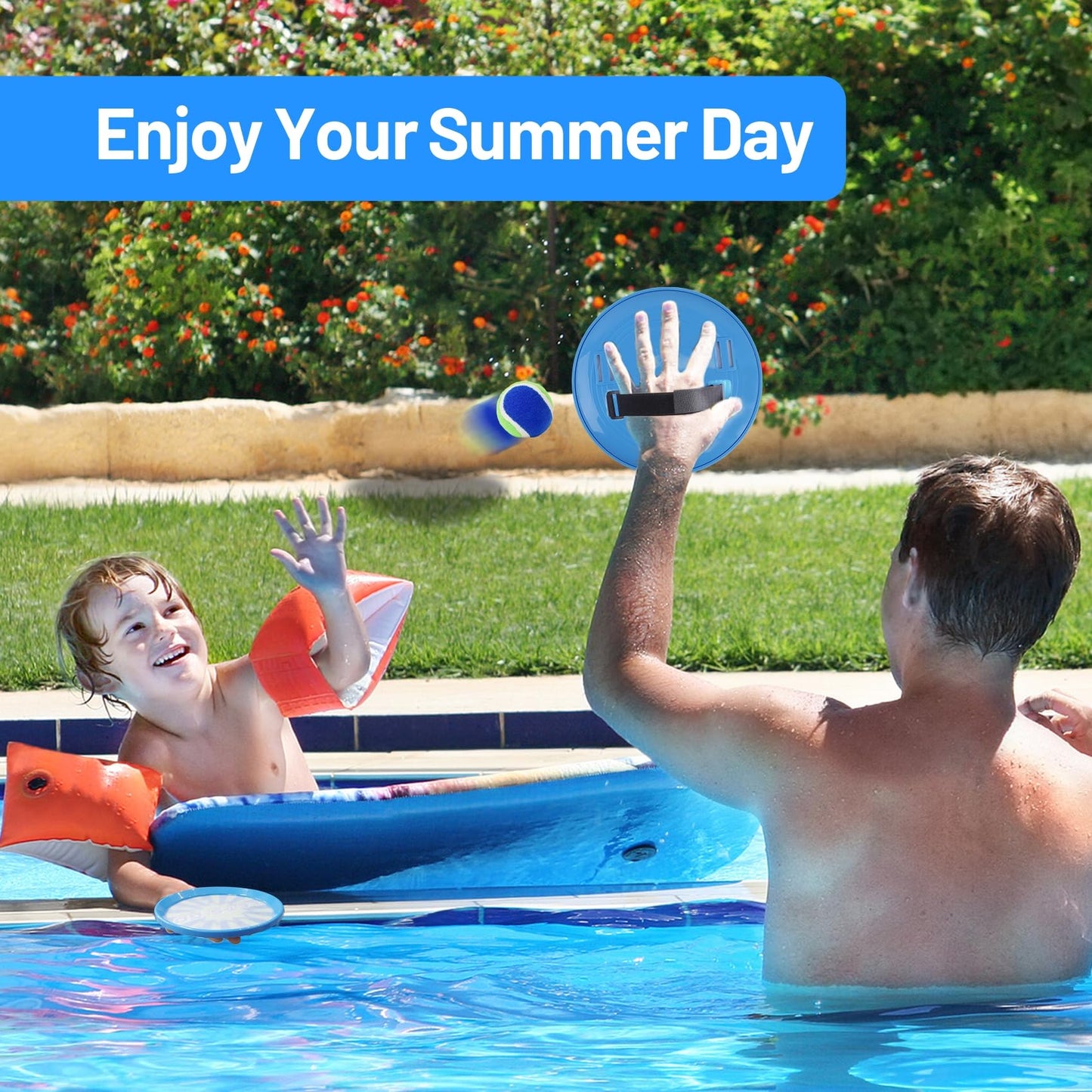 ANNKIE Kids Toys Toss and Catch Ball Set Game with 4 Paddles 4 Balls,Beach Toy Pool Toy Outdoor Yard Game for Kids Ages 3-12,Toys for Toddlers Age 3-5, Gifts for 3 4 5 6 7 8 9 10+ Year Old Boys Girls