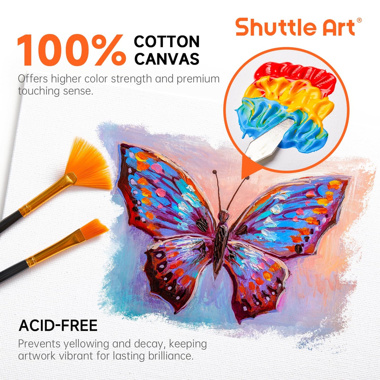 Shuttle Art 36 Pack Canvas for Painting, 5x7 & 8x10 Inch(18 of Each), Primed, 100% Cotton Blank Canvas Boards for Painting, Ideal Art Supplies for Kids Adults Artists Acrylic Oil Painting