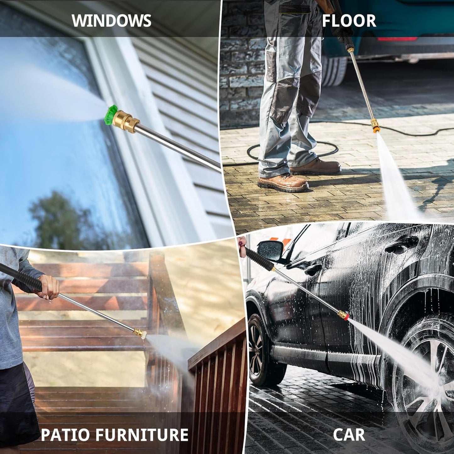 PowerSmart max 2600 PSI Electric Pressure Washer, 2.0 GPM 1600W with 27FT Hose, 35FT Power Cord, 5 Nozzles, and 1500ml Foam Cannon for Car, Patio, and Fence Cleaning