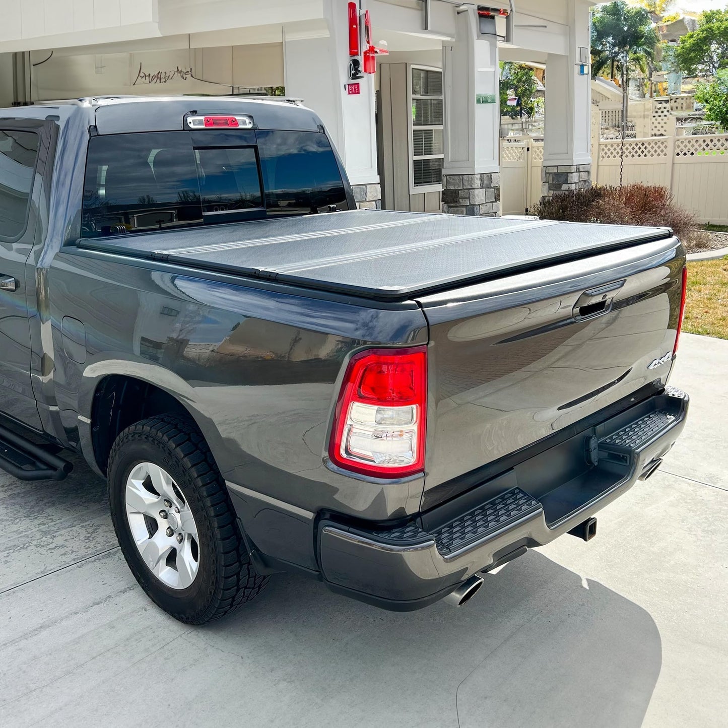 YITAMOTOR FRP Hard Tri-Fold Truck Bed Tonneau Cover Fits for Toyota Tacoma 2024 2025 2026 6 ft Bed with Deck Rail System (Excl. Trail Edition)