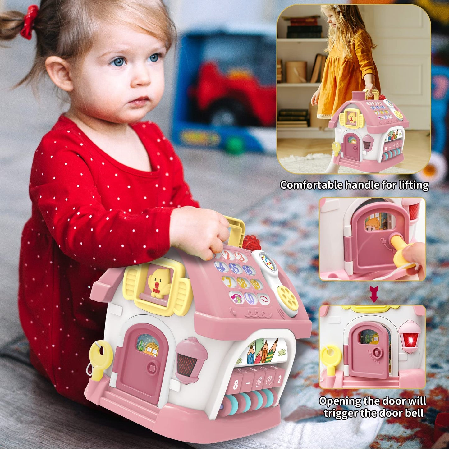 Ming You Montessori Toys for 1+ Year Olds Girl Gifts - 8-in-1 Musical Learning House Baby Toy 6-12 12-18 Months, Toddler Toys Age 1, 2 Year Old Girl Birthday Gifts